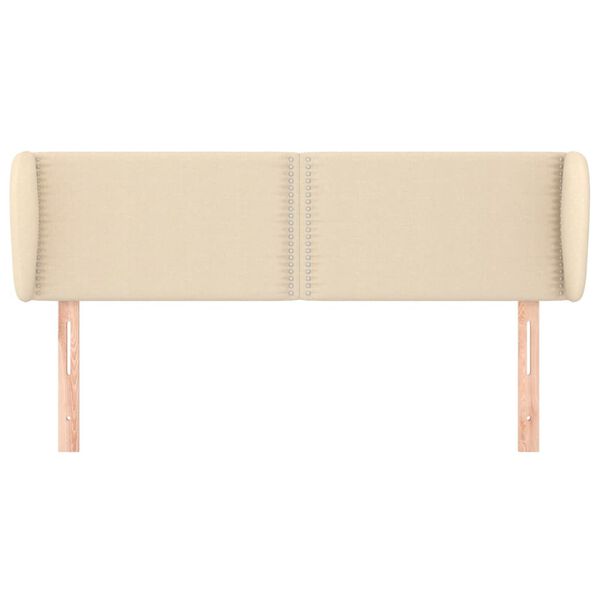 vidaXL Горна табла за легло с уши, кремава, 147x23x78/88 см, плат