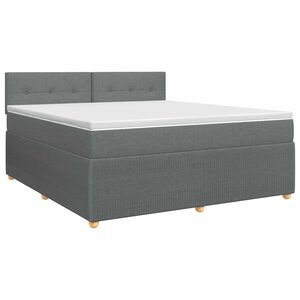 vidaXL Континентално легло с матрак Тъмносиво 140 x 190 cm Текстил