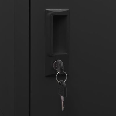 vidaXL Заключващ се шкаф, черен, 38x40x180 см, стомана