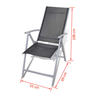 vidaXL Сгъваеми градински столове, 4 бр, алуминий