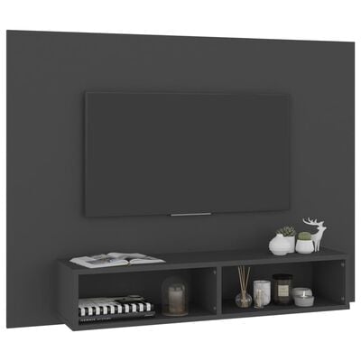 vidaXL Стенен ТВ шкаф, сив, 120x23,5x90 см, ПДЧ