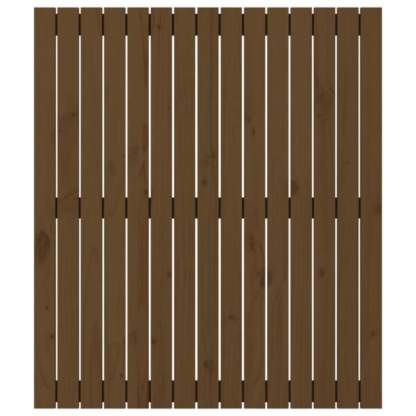 vidaXL Стенна табла за спалня, меденокафява, 95,5x3x110 см, бор масив