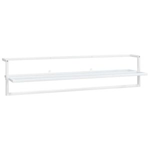 vidaXL Поставка за кърпи, бяла, 95x25x22 см, желязо