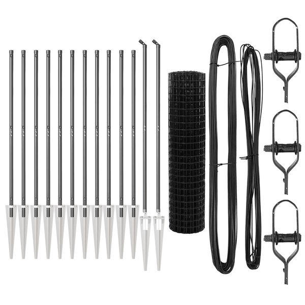 vidaXL Ограда с пост Сив 1,2 x 25 m Стомана