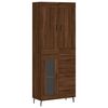 vidaXL Висок шкаф, кафяв дъб, 69,5x34x180 см, инженерно дърво