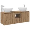 vidaXL Комплект шкафове за баня 3 бр. Дъб артизан 129 x 44.5 x 80 см