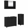 vidaXL Комплект мебели за баня 3 бр. Черно 76,5 x 35 x 64 см