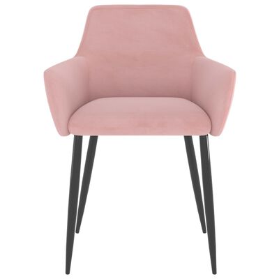 vidaXL Трапезни столове, 6 бр, розови, кадифе