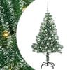 vidaXL Изкуствена коледна елха със сняг и LED светлина 150 cm