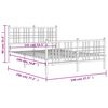 vidaXL Метална рамка за легло с горна и долна табла, черна, 140x190 см