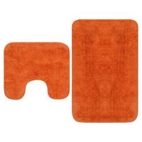 vidaXL Комплект постелки за баня, 2 бр, текстил, оранжеви