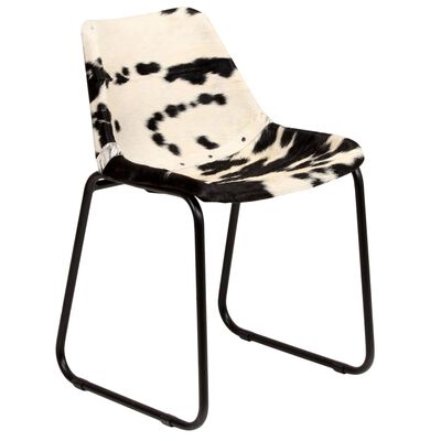 vidaXL Трапезни столове, 2 бр, естествена козя кожа