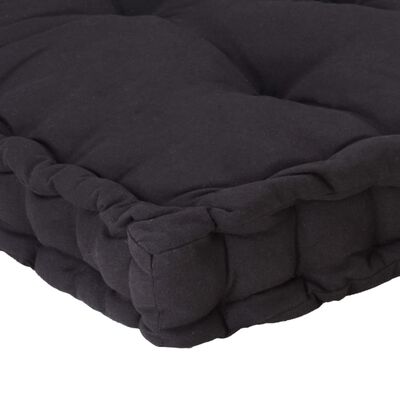 vidaXL Палетна възглавница за под, памук, 120x80x10 см, черна