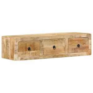 vidaXL Стенен ТВ шкаф, 100x32x25 см, масивно дърво, цвят манго