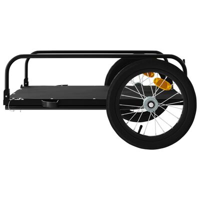 vidaXL Ремарке за велосипед, черно, 126x63x34 см, желязо