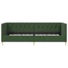 vidaXL Дневно легло с матрак, USB, тъмнозелено, текстил, 90х200 см