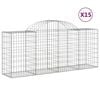 vidaXL Габионни кошници арка 15 бр 200x50x80/100 см поцинковано желязо