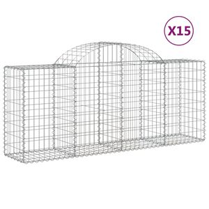 vidaXL Габионни кошници арка 15 бр 200x50x80/100 см поцинковано желязо
