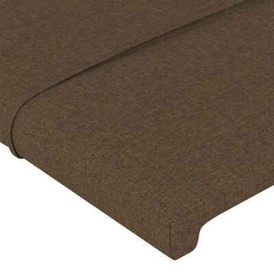 vidaXL Горна табла за легло с уши, тъмнокафява, 147x23x78/88 см, плат