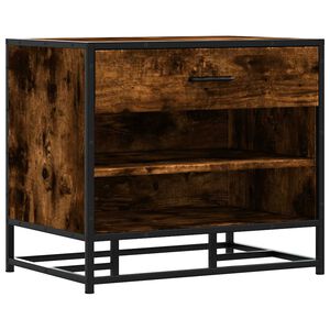 vidaXL Пейка за обувки опушен дъб Изработена дървесина и метал