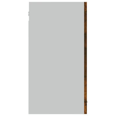 vidaXL Окачен стъклен шкаф, опушен дъб, 80x31x60 см, инженерно дърво