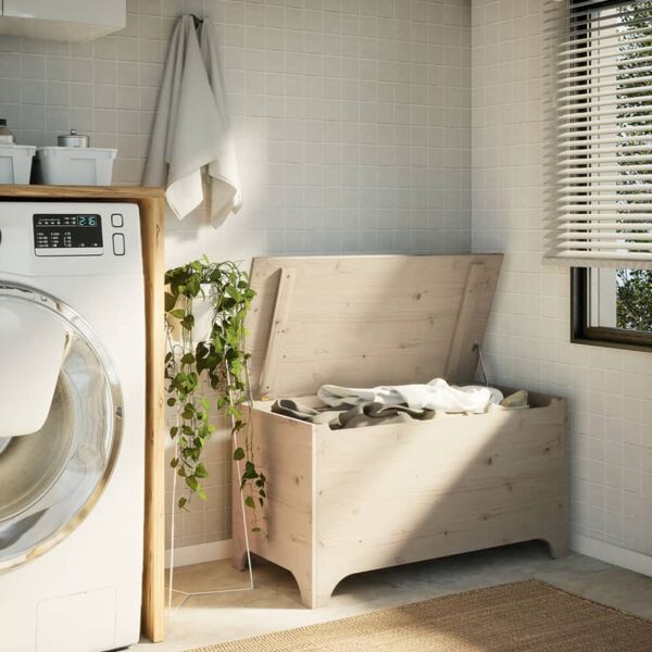 vidaXL Сандък за съхранение с капак RANA, 100x49x54 см, бор масив