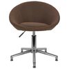 vidaXL Въртящ се офис стол, кафяв, текстил