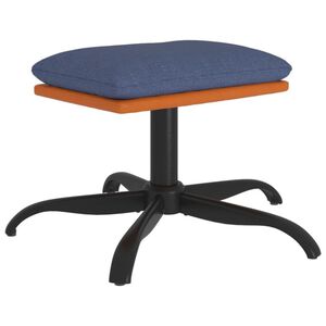 vidaXL Табуретка, синя, 60x60x36 см, текстил и изкуствена кожа