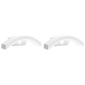 vidaXL Външни LED стенни лампи със сензори, 2 бр, бял, лят алуминий