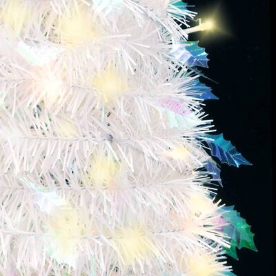 vidaXL Изскачаща изкуствена коледна елха с 50 LED светлини бяла 120 см
