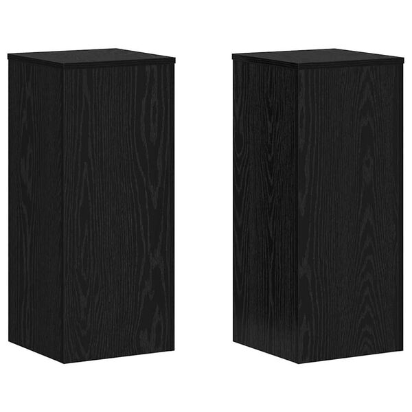 vidaXL Стойка за растения 2 pcs Черния дъб 30 x 30 x 70 см