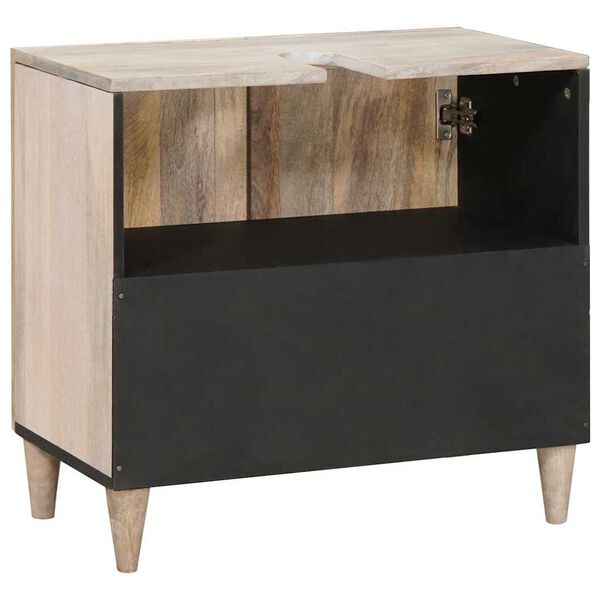 vidaXL Шкаф за баня Монтиране на стена с врата Бяло 62 x 33 x 58 см