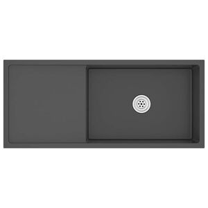 vidaXL Ръчно изработена кухненска мивка, черна, неръждаема стомана