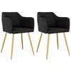 vidaXL Трапезни столове, 2 бр, черни, кадифе