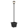 vidaXL Слънчев стълб с саксия with LED Bulb Черно 32 x 32 x 158 см