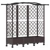 vidaXL Повдигнато легло с решетка и покривка Кафяво 163 x 40 x 129 см