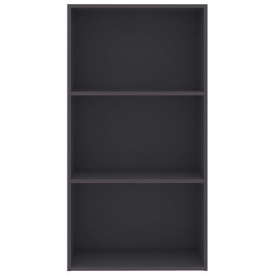 vidaXL 3-етажна библиотека, сива, 60x30x114 см, ПДЧ
