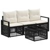 vidaXL Градински Софа Комплект 4 pcs Черно полиратан