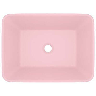 vidaXL Луксозна мивка, матово розова, 41x30x12 см, керамика
