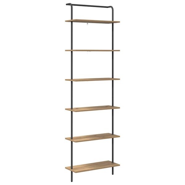 vidaXL Рафт за книги Дъб 60 x 24 x 203 см Инженерно дърво