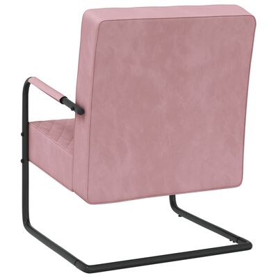 vidaXL Конзолен стол, розов, кадифе
