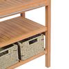 vidaXL Шкаф за баня с 2 кошници, тиково дърво масив, 74x45x75 см