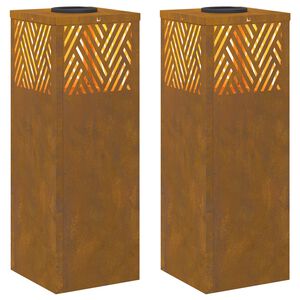 vidaXL Соларна LED светлина за пътека 2 бр. Топло бяло 18 x 18 x 50 см