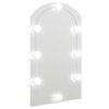 vidaXL Огледало с LED лампи, 70x40 см, стъкло, арка