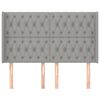 vidaXL Горна табла за легло с уши, светлосива, 147x16x118/128 см, плат