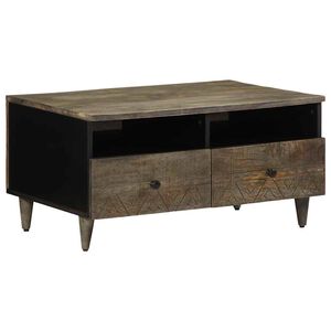 vidaXL Масичка за кафе Светло сиво 80x54x40 cm Масивна дървесина Манго