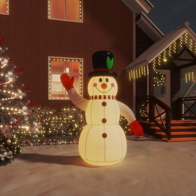 vidaXL Надуваем снежен човек с LED 120 см