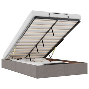 vidaXL Османска рамка за легло без матрак, таупе, 120x200 см, плат