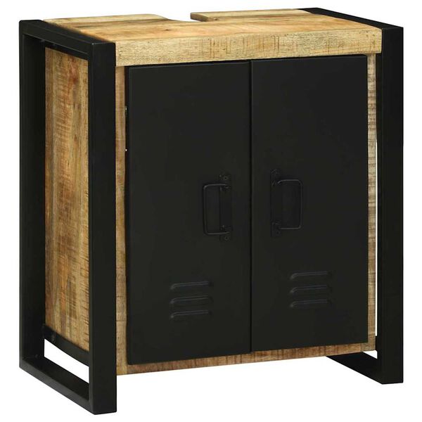 vidaXL Комплект мебели за баня 4 pcs Кафяво Солидно мангово дърво