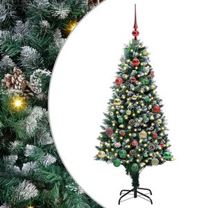 vidaXL С изкуствено коледно дърво с 150 LED светодиода Зелен 150 cm